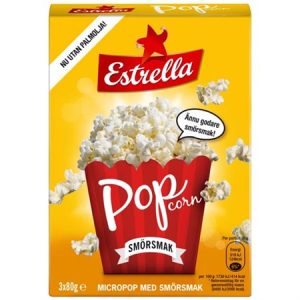 Micropopcorn Smörsmak 3-pack Estrella 240g
