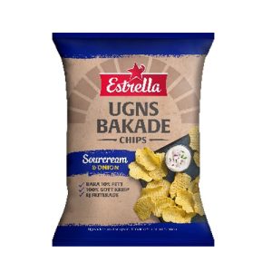 Sourcream Onion Ugnsbakade Chips Estrella, 125g