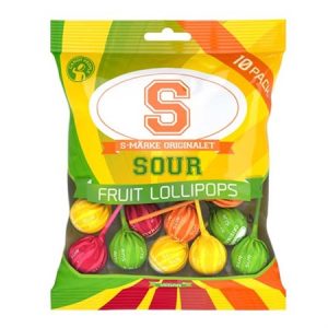 S-mÄrke Sour Fruit Lollies 130g