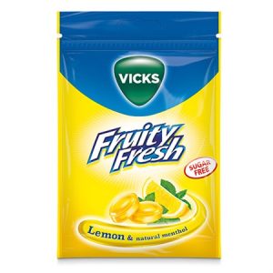 Fruity Fresh Lemon Citron Halstablett Vicks, 72g
