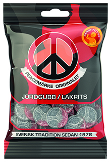 Peacemärke Jordgubb/lakrits, 80 Gram