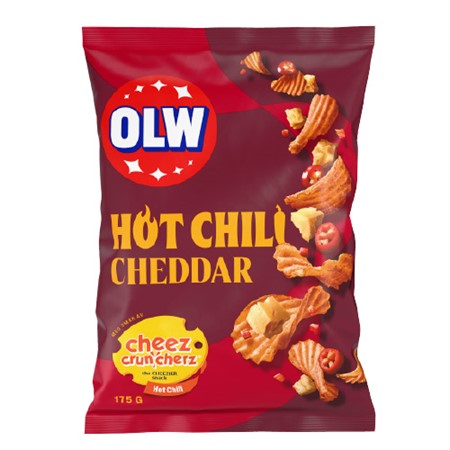 Hot Chili Cheddar Chips Olw, 175g