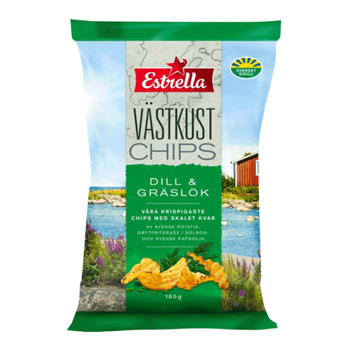Dill & Gräslök Västkustchips Estrella,180g